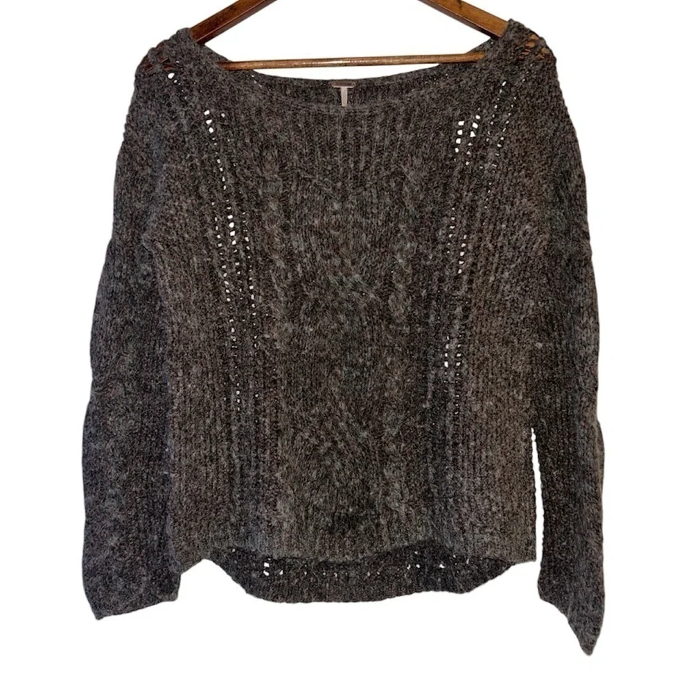Free People Brown Pegasus Yarn West End Pullover Sweater SIZE MEDIUM